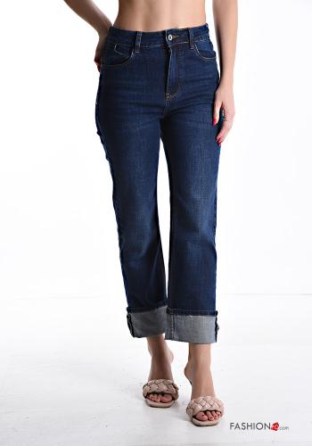 Denim Jeans aus Baumwolle mit Taschen mit Reißverschluss - ph 1