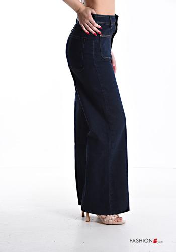 Jeans en Coton en denim avec poches avec fermeture éclair - ph 3