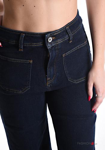 Jeans en Coton en denim avec poches avec fermeture éclair - ph 4