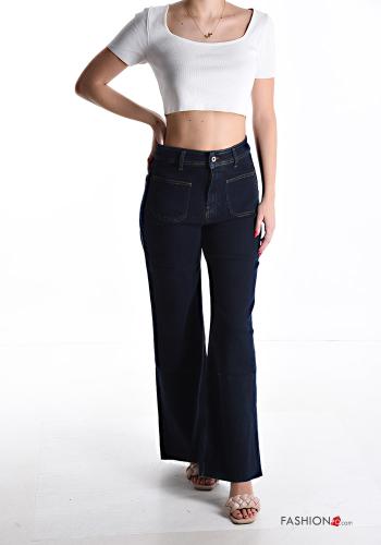 Jeans en Coton en denim avec poches avec fermeture éclair - ph 5