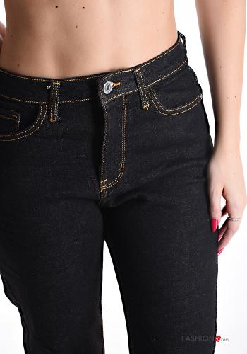 Denim Jeans aus Baumwolle mit Taschen mit Reißverschluss - ph 4