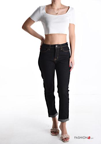 Denim Jeans aus Baumwolle mit Taschen mit Reißverschluss - ph 5