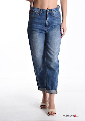 Jeans in Cotone denim con tasche con zip - ph 1