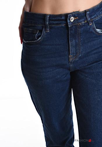 Denim Jeans aus Baumwolle mit Taschen mit Reißverschluss - ph 4