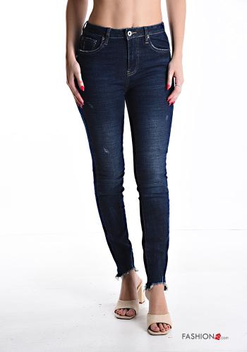 Jeans aus Baumwolle mit Knöpfen mit Reißverschluss mit Taschen