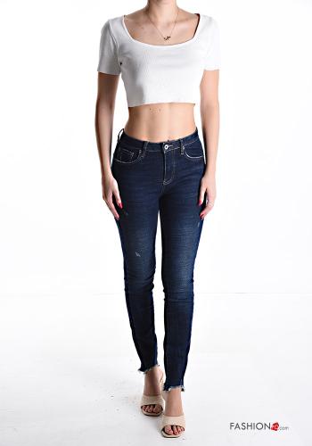 Jeans aus Baumwolle mit Knöpfen mit Reißverschluss mit Taschen - ph 5