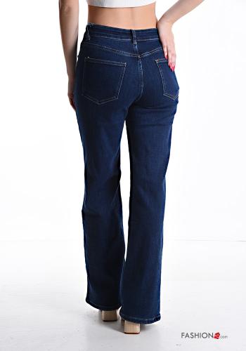 Jeans en Coton wide leg avec poches avec fermeture éclair - ph 2