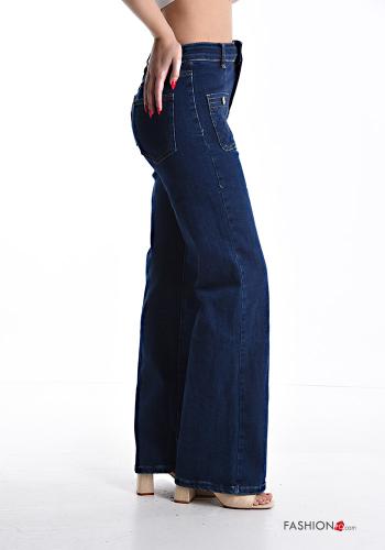 Jeans en Coton wide leg avec poches avec fermeture éclair - ph 3
