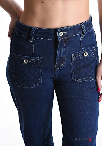 Jeans en Coton wide leg avec poches avec fermeture éclair - ph 4