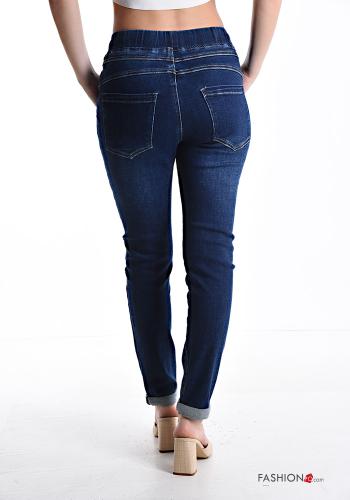 Jeans aus Baumwolle mit Knöpfen mit gummizug mit Taschen - ph 2