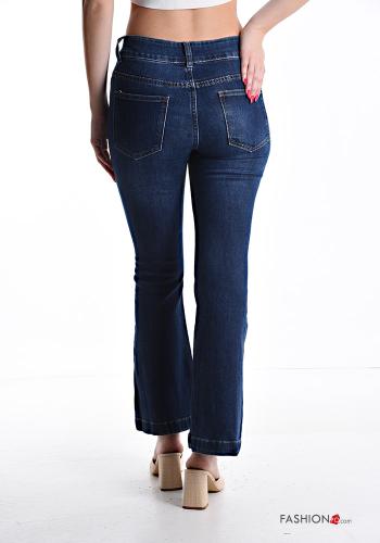 Jeans en Coton évasé avec poches avec fermeture éclair - ph 2