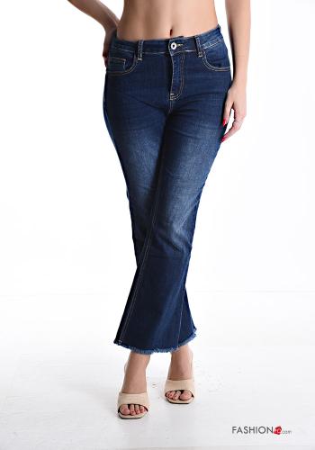 ausgestellte Jeans aus Baumwolle mit Taschen mit Reißverschluss - ph 1