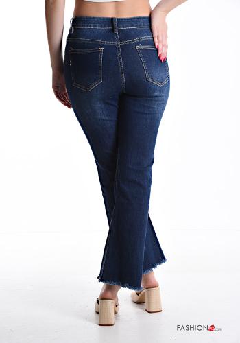 ausgestellte Jeans aus Baumwolle mit Taschen mit Reißverschluss - ph 2