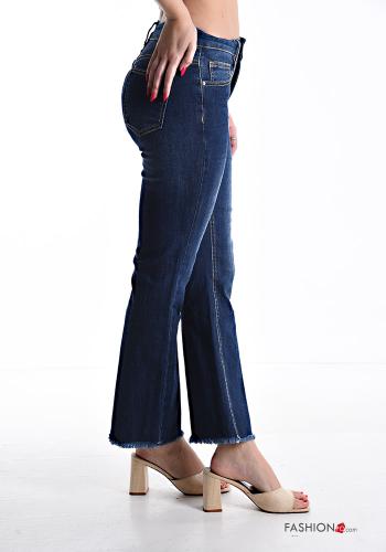 ausgestellte Jeans aus Baumwolle mit Taschen mit Reißverschluss - ph 3