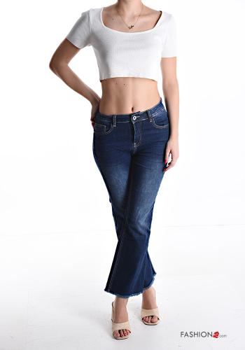 ausgestellte Jeans aus Baumwolle mit Taschen mit Reißverschluss - ph 5