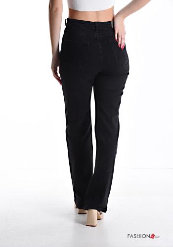 Jeans in Cotone con zip con tasche con borchie - ph 2