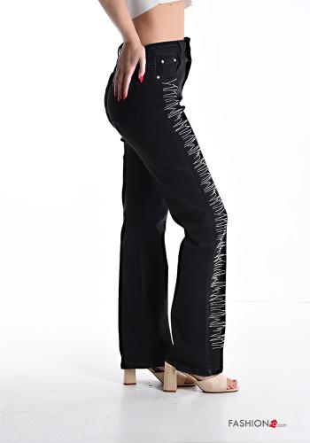 Jeans in Cotone con zip con tasche con borchie - ph 3