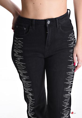Jeans in Cotone con zip con tasche con borchie - ph 4