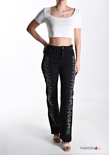 Jeans in Cotone con zip con tasche con borchie - ph 5
