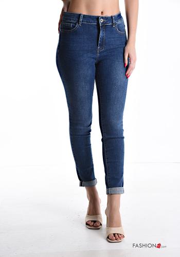 skinny Jeans aus Baumwolle mit Taschen mit Reißverschluss - ph 1