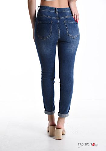 skinny Jeans aus Baumwolle mit Taschen mit Reißverschluss - ph 2