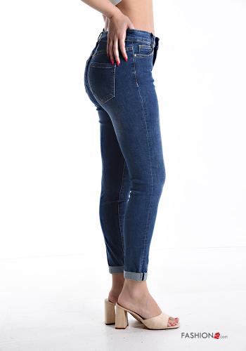 skinny Jeans aus Baumwolle mit Taschen mit Reißverschluss - ph 3