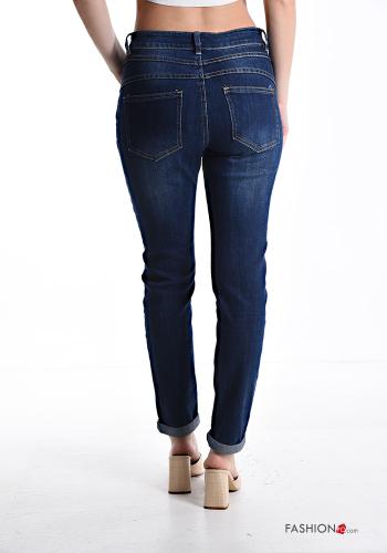 Calças de ganga em Algodão skinny com bolsos com fecho - ph 2