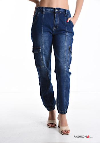 Jeans aus Baumwolle mit Knöpfen mit Reißverschluss mit Taschen