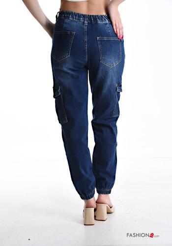 Jeans aus Baumwolle mit Knöpfen mit Reißverschluss mit Taschen - ph 2
