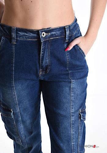 Jeans aus Baumwolle mit Knöpfen mit Reißverschluss mit Taschen - ph 4