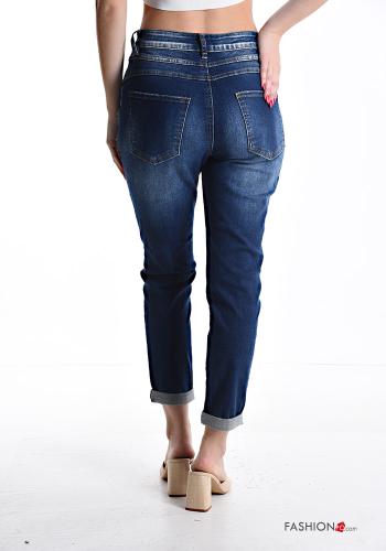 Jeans aus Baumwolle mit Knöpfen mit Reißverschluss mit Taschen - ph 2