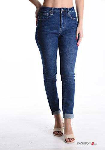 skinny Jeans aus Baumwolle mit Taschen mit Reißverschluss - ph 1