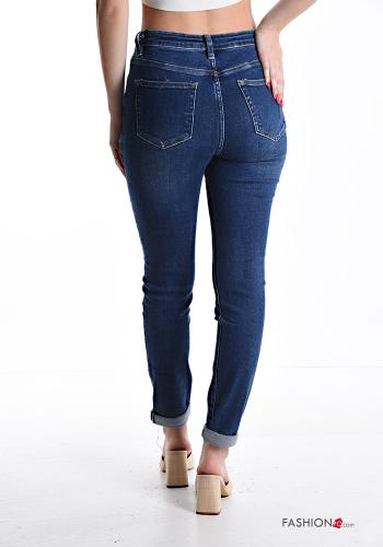 skinny Jeans aus Baumwolle mit Taschen mit Reißverschluss - ph 2