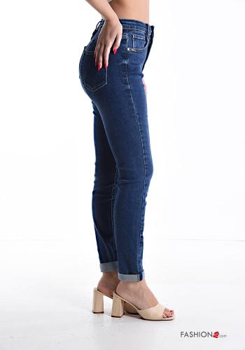skinny Jeans aus Baumwolle mit Taschen mit Reißverschluss - ph 3