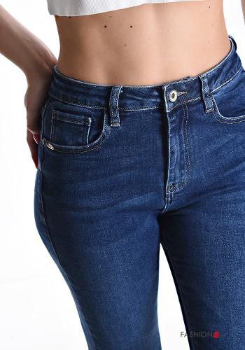 skinny Jeans aus Baumwolle mit Taschen mit Reißverschluss - ph 4