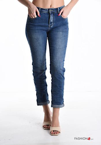 Jeans in Cotone denim con tasche con zip - ph 1