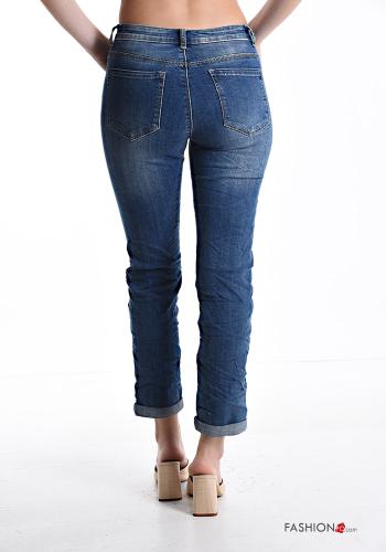 Jeans in Cotone denim con tasche con zip - ph 2