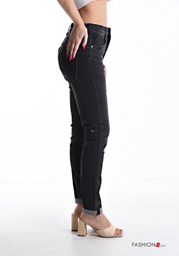skinny Jeans aus Baumwolle mit Taschen mit Reißverschluss - ph 3