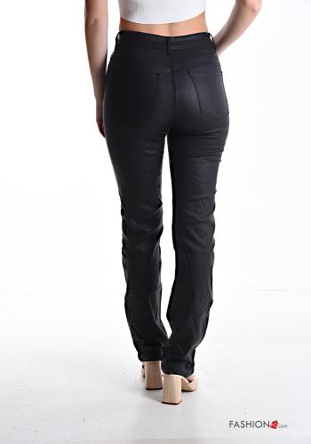 faux leather Trousers with pockets with zip - ph 2