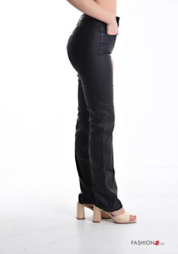 faux leather Trousers with pockets with zip - ph 3