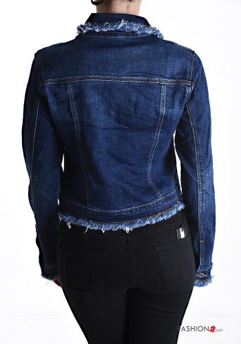 Blusão em Algodão denim manga comprida com gola com botões com bolsos - ph 2