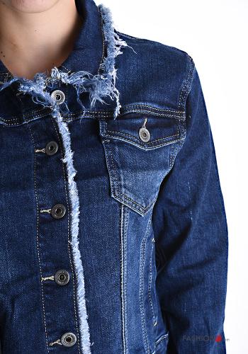 Blusão em Algodão denim manga comprida com gola com botões com bolsos - ph 4