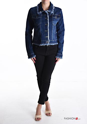 Blusão em Algodão denim manga comprida com gola com botões com bolsos - ph 5