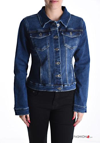 Veste en Coton en denim à boutons avec poches