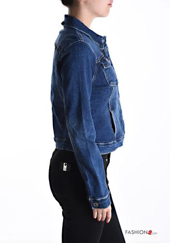 Giacca in Cotone denim con bottoni con tasche - ph 3