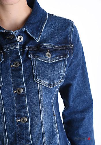 Giacca in Cotone denim con bottoni con tasche - ph 4