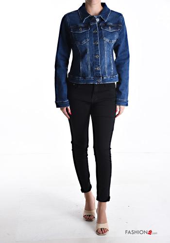 Giacca in Cotone denim con bottoni con tasche - ph 5