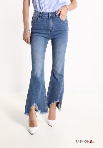 flared Cotton Jeans with pockets - ph 1