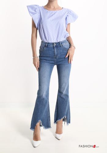 flared Cotton Jeans with pockets - ph 5
