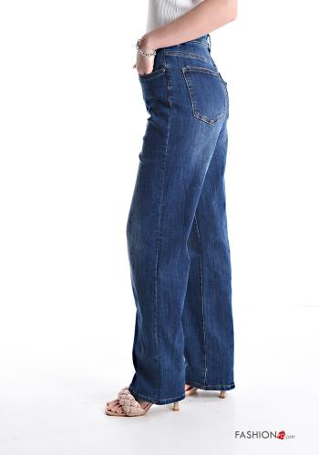wide leg Cotton Jeans with pockets - ph 3